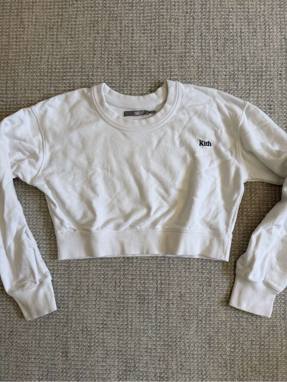 Kith White Cropped Crewneck Sweatshirt